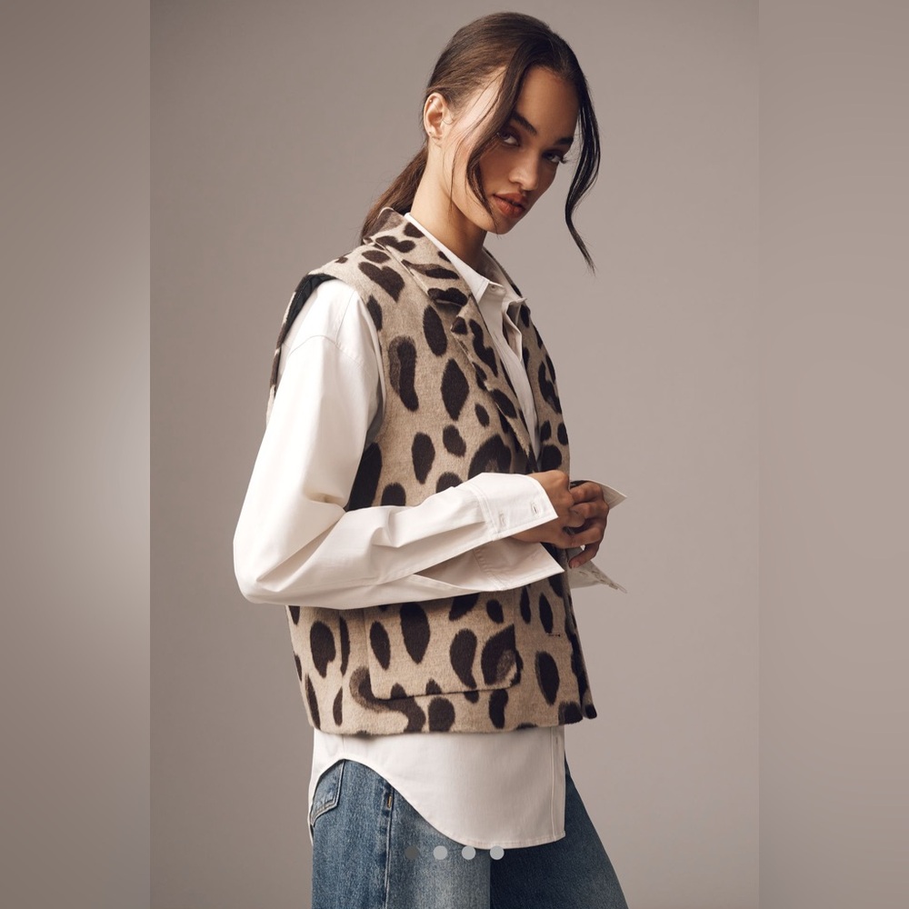NWOT Maeve Enlarged Leopard Print Vest Jacket  ***SOLD OUT***